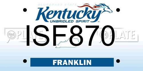 ISF870 Kentucky License Plate