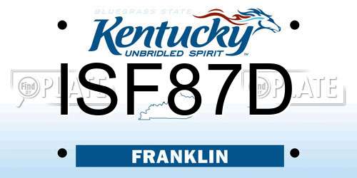 ISF87D Kentucky License Plate