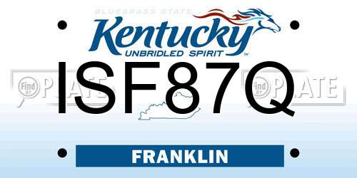 ISF87Q Kentucky License Plate