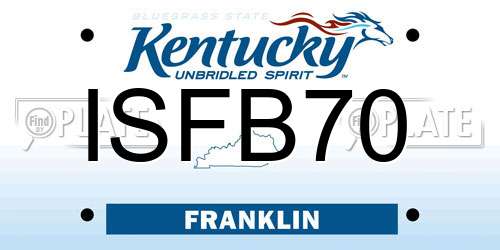 ISFB70 Kentucky License Plate