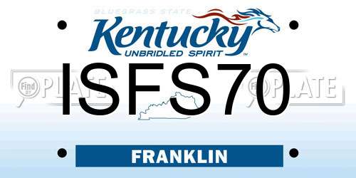 ISFS70 Kentucky License Plate