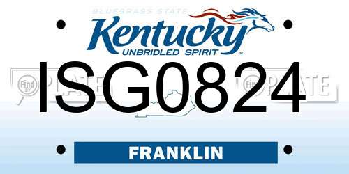 ISG0824 Kentucky License Plate