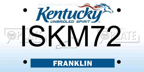 ISKM72 Kentucky License Plate