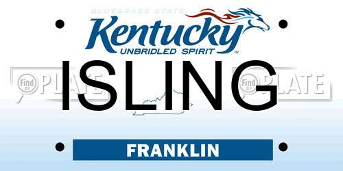 ISLING Kentucky License Plate
