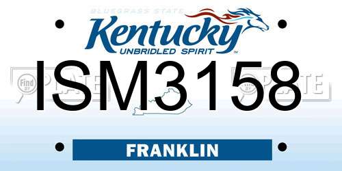 ISM3158 Kentucky License Plate