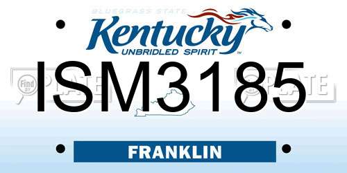 ISM3185 Kentucky License Plate