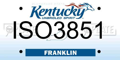 ISO3851 Kentucky License Plate