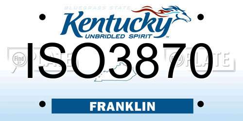 ISO3870 Kentucky License Plate