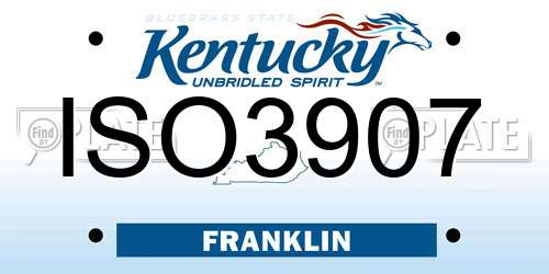 ISO3907 Kentucky License Plate