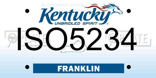 ISO5234 Kentucky License Plate