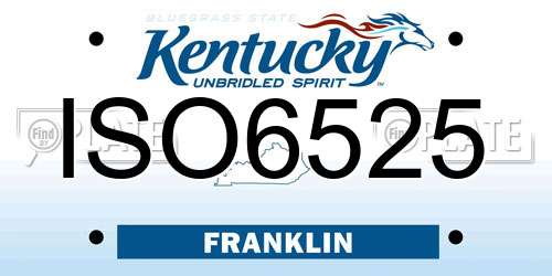 ISO6525 Kentucky License Plate