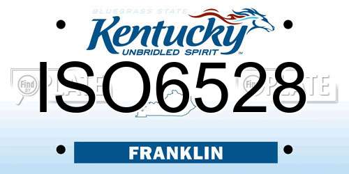 ISO6528 Kentucky License Plate