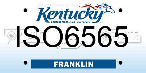 ISO6565 Kentucky License Plate
