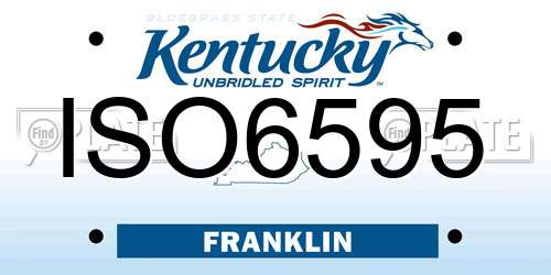 ISO6595 Kentucky License Plate
