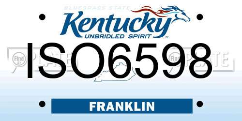 ISO6598 Kentucky License Plate
