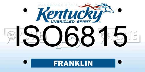 ISO6815 Kentucky License Plate