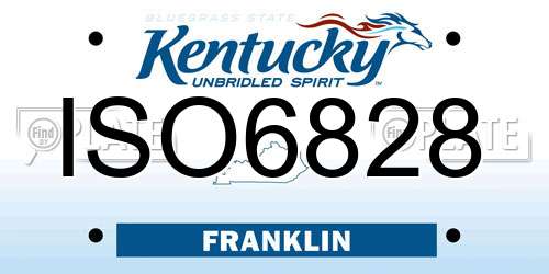 ISO6828 Kentucky License Plate