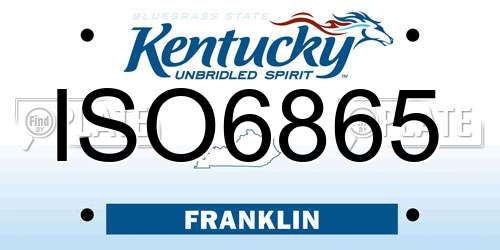 ISO6865 Kentucky License Plate