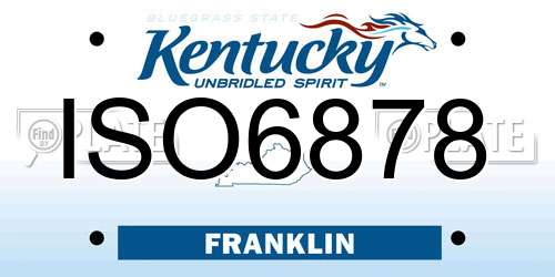 ISO6878 Kentucky License Plate