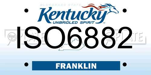 ISO6882 Kentucky License Plate
