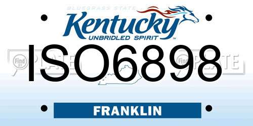 ISO6898 Kentucky License Plate