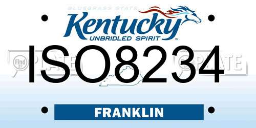ISO8234 Kentucky License Plate