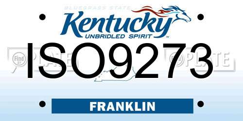 ISO9273 Kentucky License Plate