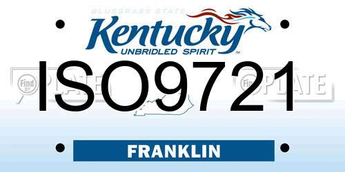 ISO9721 Kentucky License Plate