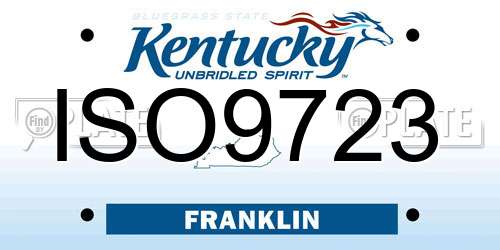 ISO9723 Kentucky License Plate