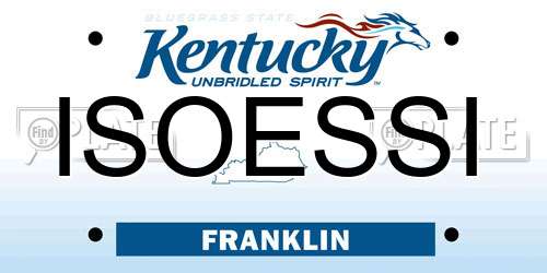 ISOESSI Kentucky License Plate