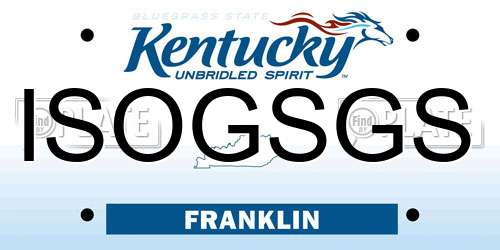 ISOGSGS Kentucky License Plate