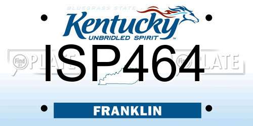 ISP464 Kentucky License Plate