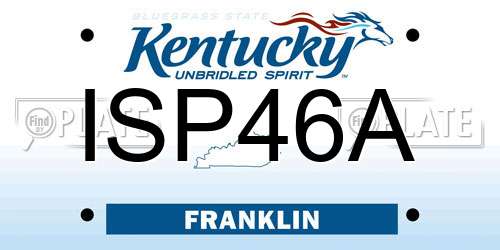 ISP46A Kentucky License Plate