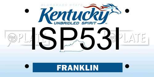 ISP53I Kentucky License Plate