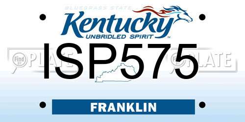 ISP575 Kentucky License Plate