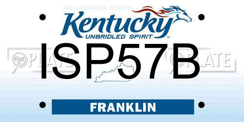 ISP57B Kentucky License Plate