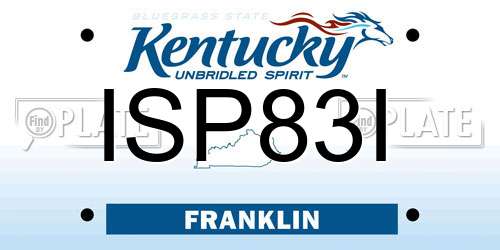 ISP83I Kentucky License Plate