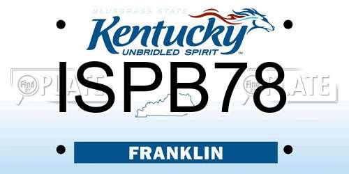 ISPB78 Kentucky License Plate