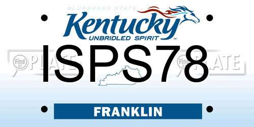 ISPS78 Kentucky License Plate