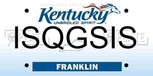 ISQGSIS Kentucky License Plate