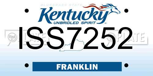 ISS7252 Kentucky License Plate