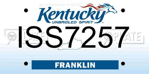 ISS7257 Kentucky License Plate