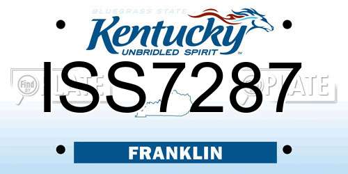 ISS7287 Kentucky License Plate