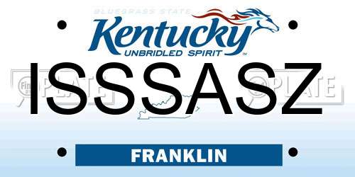 ISSSASZ Kentucky License Plate
