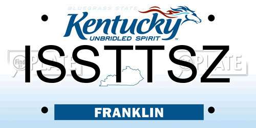 ISSTTSZ Kentucky License Plate