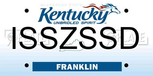 ISSZSSD Kentucky License Plate