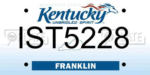 IST5228 Kentucky License Plate