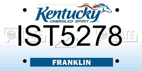 IST5278 Kentucky License Plate