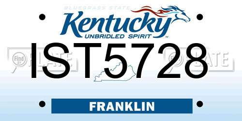 IST5728 Kentucky License Plate