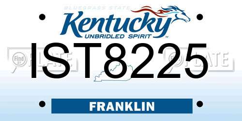 IST8225 Kentucky License Plate